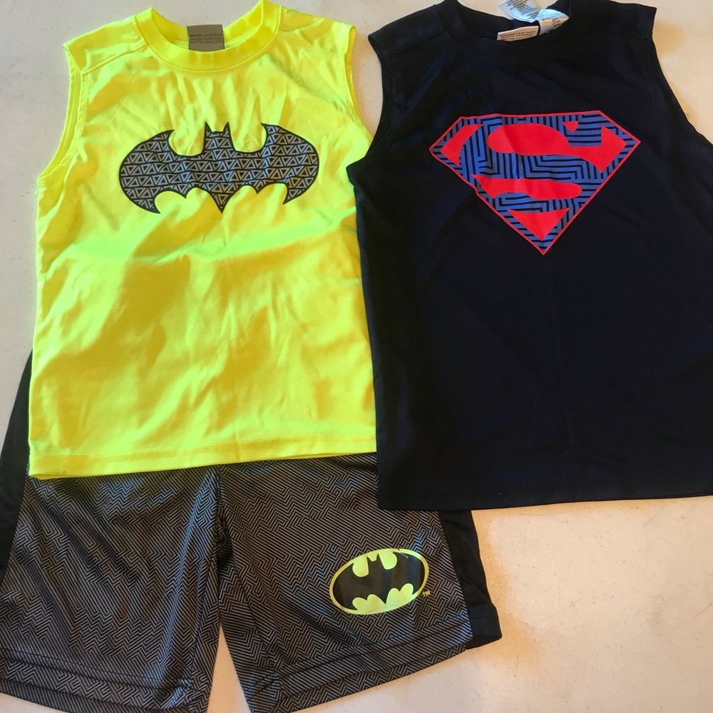 Boys Batman 2pc outfit and Superman tank top
